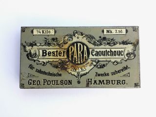 Selten Blechdose Geo Poulson Bester Para Caoutchouc - Zahnkautschuk Um 1900 Bild