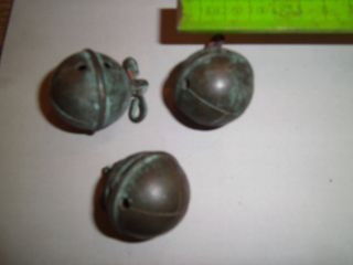 3 Kugelschellen Pferdegeläut Schelle Glocke Messing Eisen Bronze Schmied Klingel Bild