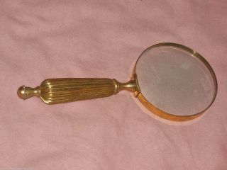 Antik Messing Lupe Vergrößerungsglas Glas Sehhilfe Bild