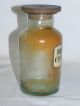Apotheke Antik,  Weithalsglas Waldglas Rhizoma Curcumae Pulv. ,  19.  Jh. Arzt & Apotheker Bild 3