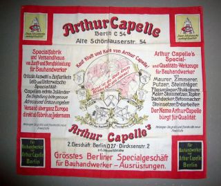 Altes Wanderburschen Baumwolltuch Zunfttuch Der Firma Arthur Capelle Berlin Bild