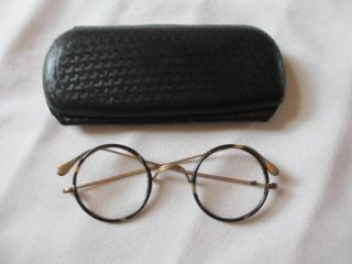 Alte Englische Brille Altes Brillenetui Antik Optiker Etui Bild