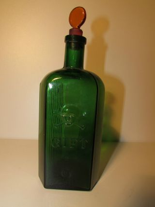 Sehr Alte Totenkopf Gift Flasche Aus Glas Bild