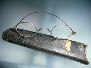 Alte Nickelbrille Aus England Mit Etui Um 1920 Dekorativ Und Witzig Bild