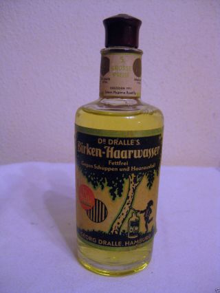 Antike Originale Birken Haarwasser Flasche Mit Vollem Inhalt,  Dr.  Dralle Hamburg Bild