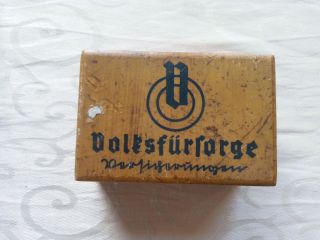 Antike Holzschachtel Mit Altdeutscher Schrift Bild