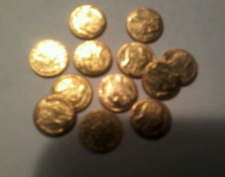 Dachbodenfund Goldmünzen?vergoldet12 Stück. Bild