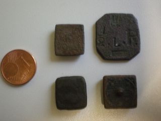 4 Gewichte Buntmetall Messing Bronze Preussen Waage Münzgewicht Bild
