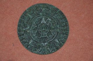Maya Azteken Sonnenkalender Obsidian Jade Kalender Wandrelief Replikat Bild