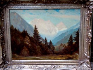 Antikes Gemälde Von Ferdinand Geisselmann (1905 - 1991) Alpen? Gut Erhalten Bild