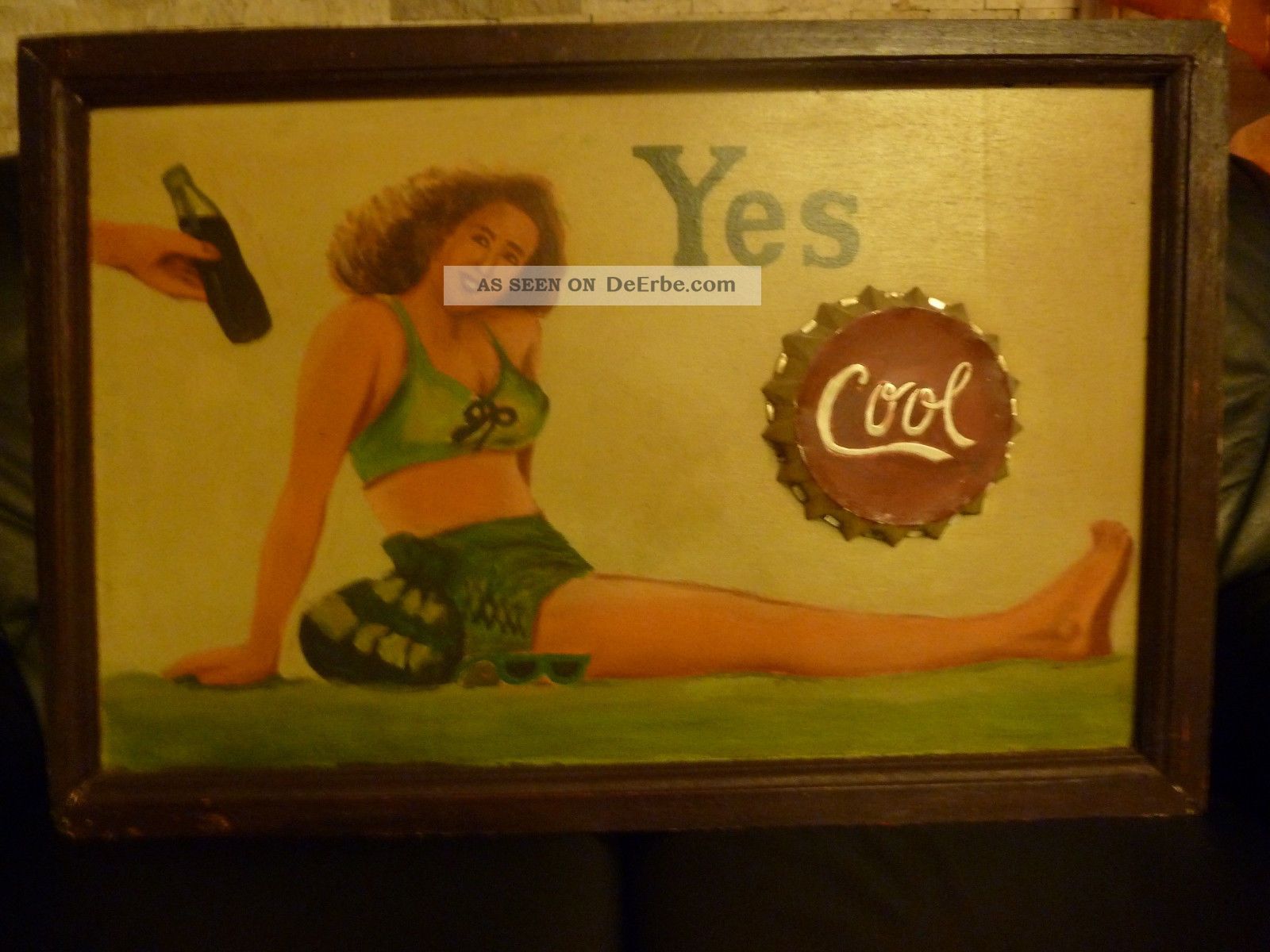 Orig.  Ölgemälde Ca.  30 - 40 Jahre,  Werbung Coca Cola Originale der Zeit Bild