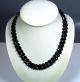 Altes Zweireihiges Collier Aus Schwarzen Glasperlen,  Trauerschmuck Ketten Bild 1