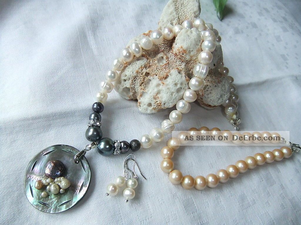Zuchtperlen Seashellplatte Eleg.  Schmuck 23 Schmuck & Accessoires Bild