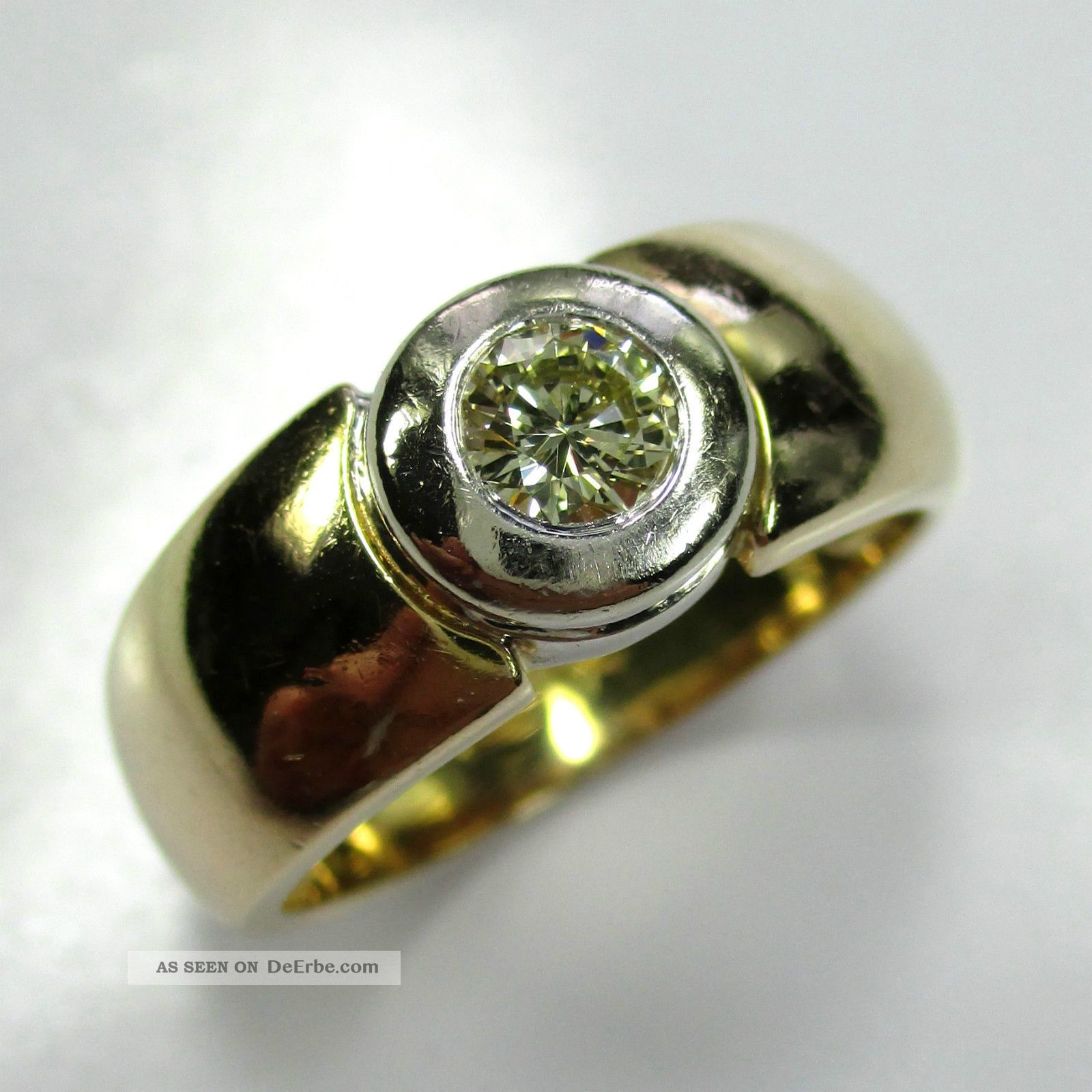 1003 - Eleganter Ring Aus Gold 585 Mit Brillant Etwa 0,  25 Ct.  - - - Video - 1546 - Ringe Bild