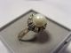 Eleganter Perlen Diamantring Ca.  0,  20 Ct.  Si/ws,  Gr.  18,  4,  6 G Ringe Bild 6