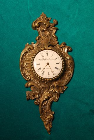 Carteluhr / Miniaturuhr Mit Spindeltaschenuhrwerk Verge Fusee Um 1800 Bild