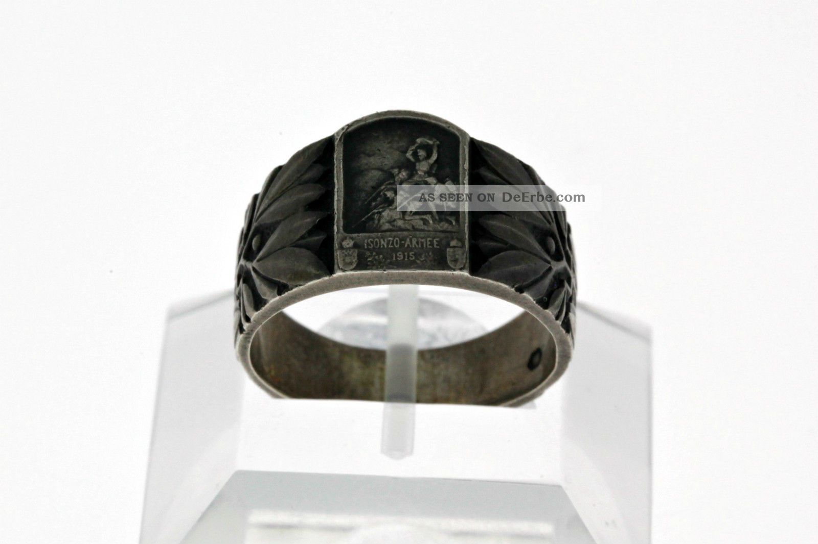 Isonzo - Armee 1915 Seltener MilitÄrischer Silber Ring Um Die Isonzoschlachten Ringe Bild