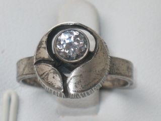 Art - Deco Silber Ring Bergkristall Sten & Laine Design Verstellbar Finnland Bild