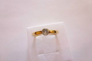 Jugendstil Art Nouveau Ring Gold 585 Mit Diamantsolitär 0,  30 Carat Bild