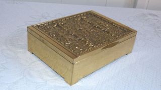 Erhard & Söhne - Schöne Kiste / Schatulle - 50er J.  - Messing Mit Puttendekor Bild