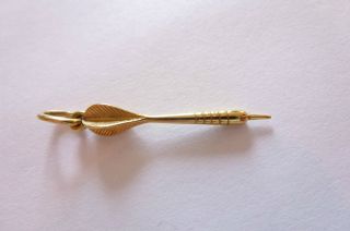 Charm Bracelet Bettelarmband Alter/antiker Anhänger Gold 585 Dartpfeil Bild