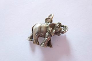 Edler Seltener Alter/antiker Anhänger Silber Figürlich Charivari Elefant Bild