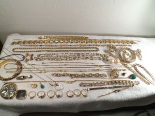 Viel Schmuck Konvolut Ketten Metall Vergoldet Ohrringe Armbänder Anhänger Ringe Bild