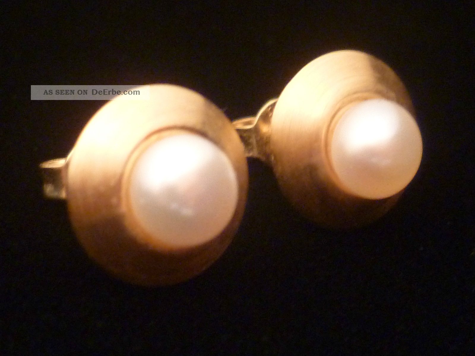 1 Tag Wunderschöne Antike 333er - Gold Ohrstecker Mit Echten Perlen Aus Nachlass Ringe Bild