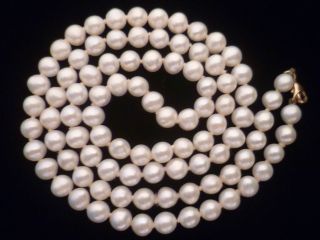 1 Tag Elegante Perlen Kette Aus Echten Süßwasser - Perlen Mit 585er - Goldverschluss Bild