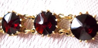 Granat Armband Vergoldet 16 Gefasste Leuchtende Steine Wunderschön.  Neuwertig Bild