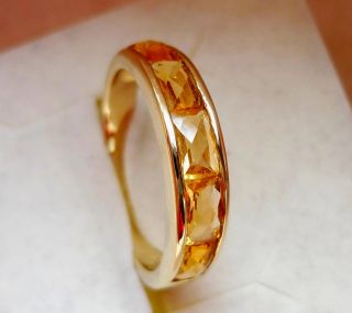 Bandring Memoryring Goldring Citrin Ring Beisteckring Gold 375/9kt Gelbgold Gr53 Bild