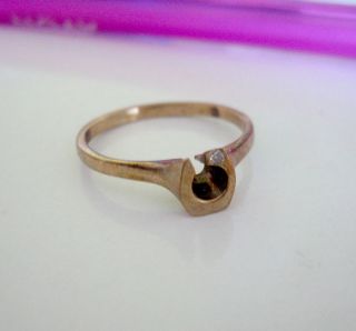 Schöner Gold Ring - Gold - 8 K - Diamant Solitär - Gr 17,  5 - Antik & Alt Bild
