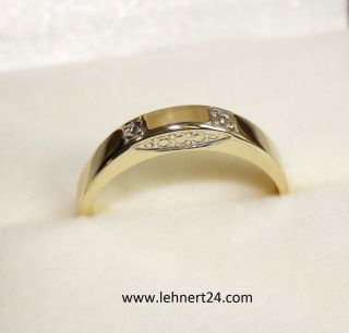 Damenring 585 Gelb Gold Mit 2 Diamanten A 0,  03ct 1,  9mm Gr.  56 - 18mm Damen Ring Bild