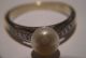 Art Deco Brillant Perlen Ring / 585er Gold / Große Akoya Perle / Neuw. Ringe Bild 4