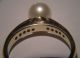 Art Deco Brillant Perlen Ring / 585er Gold / Große Akoya Perle / Neuw. Ringe Bild 5