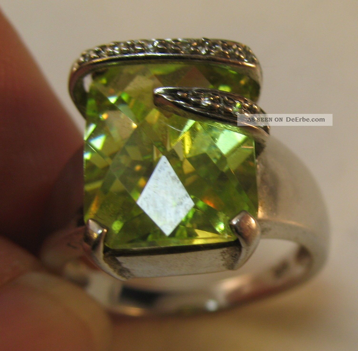 Moderner Ring Aus 925er Silber Mit Grünem Turmalin - Ringgröße 56 (17,  8 Mm) Ringe Bild