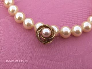 Erbstück Edle Perlenkette Schöne Gelbliche Farbe,  Clip 935 Silber Vergoldet Bild