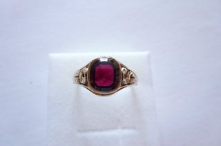 Sehr Exclusiver Prachtvoller Jugendstil Art Nouveau Ring Gold 250 Mit Almandin Bild
