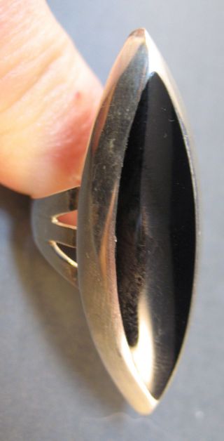 Auffälliger Ring Aus 925er Silber Mit Onyx - Ringgröße 58 (18,  4 Mm) Bild