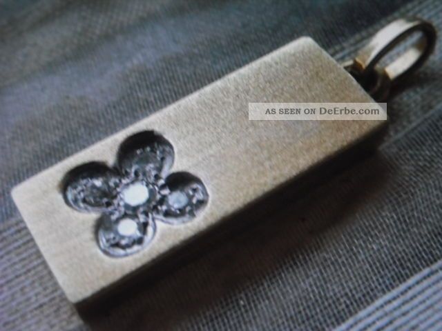 6ehhg/ Edler Ketten Anhänger 585 Gold Gelbgold 5 X Brillant Schmuck 3 Gr. Schmuck & Accessoires Bild