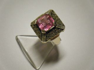 Erbstück: Ring Art Deco Theodor Fahrner,  Silber/vergoldet,  Schöner Stein In Pink Bild