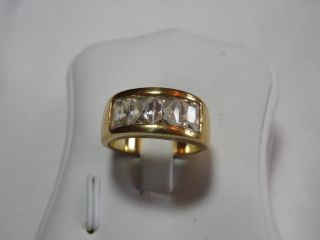 Art_deco 925er Silber /vergoldeter Ring 4x Bergkristalle Design Bild
