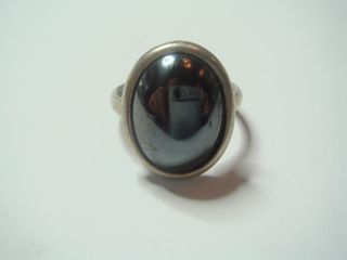 Antiker Art Deco Ring Echt Silber 925 Massiv & Echten Hämatit Mit From Punze Bild