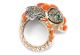 Ein Fisch Großer Gold Ring Mit Koralle,  Diamanten & Smaragd Rotgold Diamant Ringe Bild 8