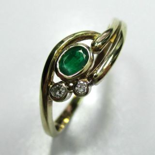 526 - Zierlicher Ring Aus Gold 333 Mit Smaragd Und Diamanten - - - Video - 1585 - Bild