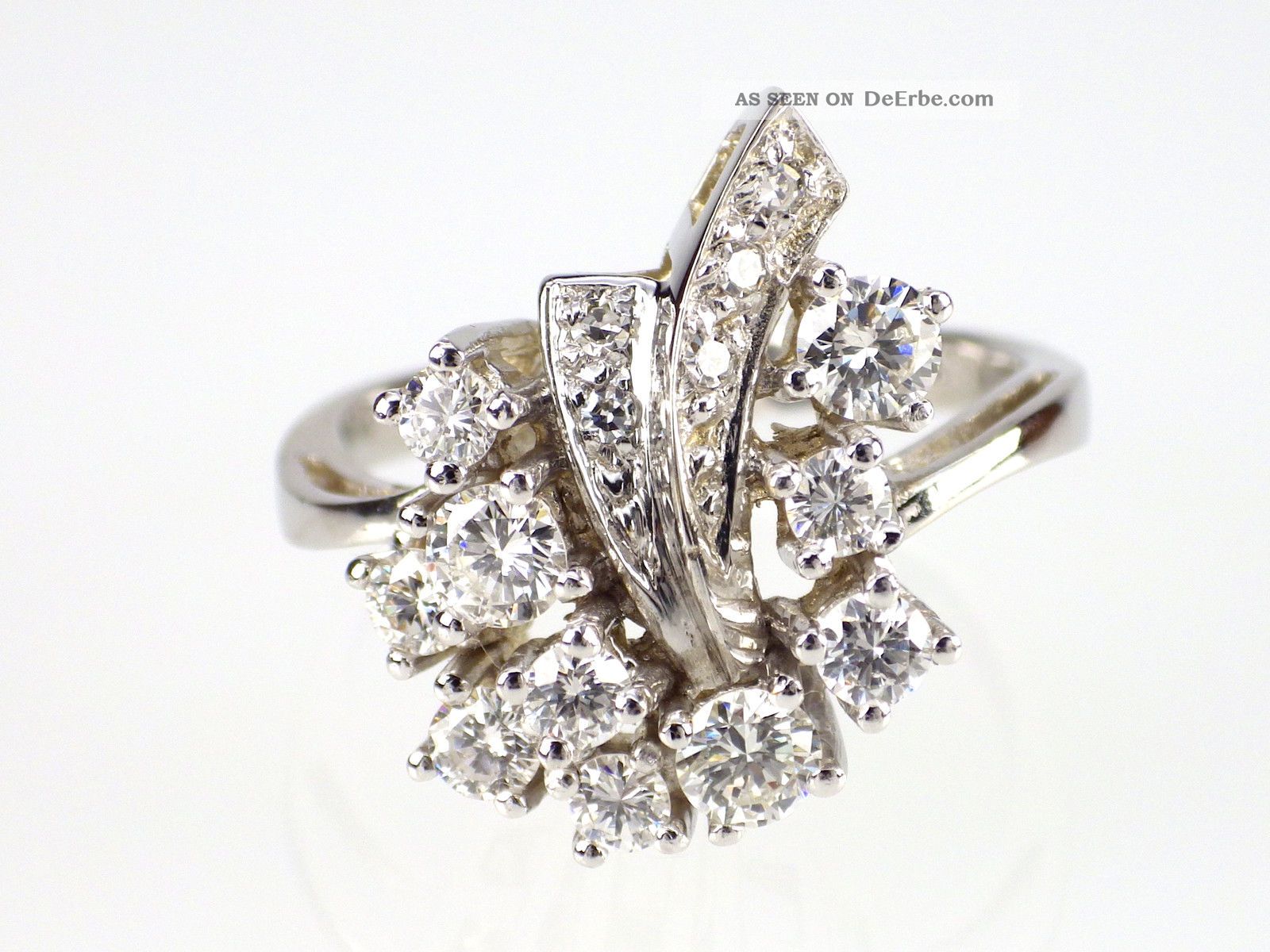 Art Deco Damen 585 14k Weißgold 1,  4 Ct Tw - If Diamant Brillant Ring,  Größe 56 Ringe Bild