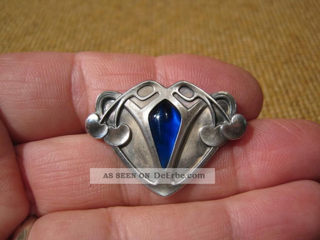 Alte Schöne Brosche Mit Stein/800er Silber Um 1900 - Jugendstil Broschen Bild