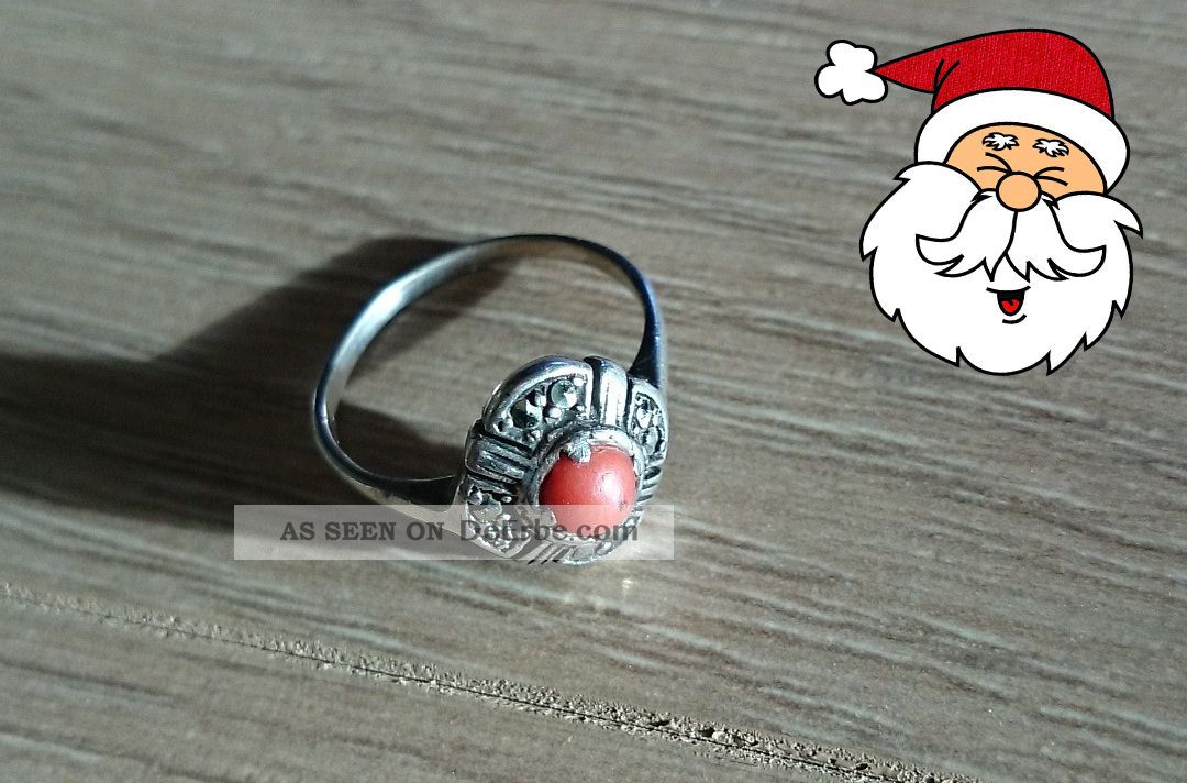 Ring Rotbrauner Stein 835er Silber Top Weihnachtsgeschenk Ringe Bild