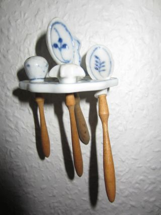 Küchengeräte Blau - Weisses Porzellan Für Puppenstube Puppen Puppenküche Bild