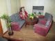 Komplettes Puppenstuben Möbel Wohnzimmer Mit Kamin Und 2 Pflanzen 1/12 Original, gefertigt vor 1970 Bild 1